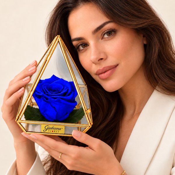 Pirâmide de Rosa Encantada Azul