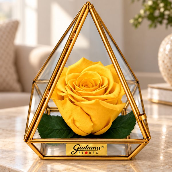 Pirâmide de Rosa Encantada Amarela