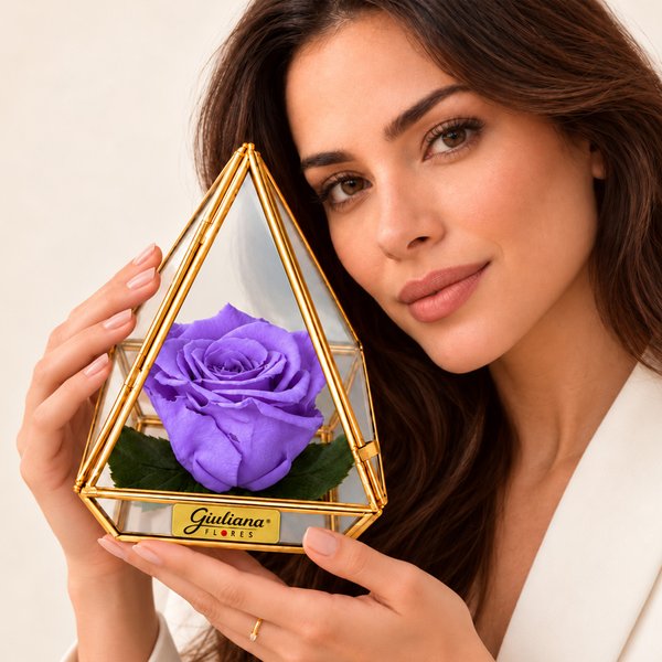 Pirâmide de Rosa Encantada Lilás