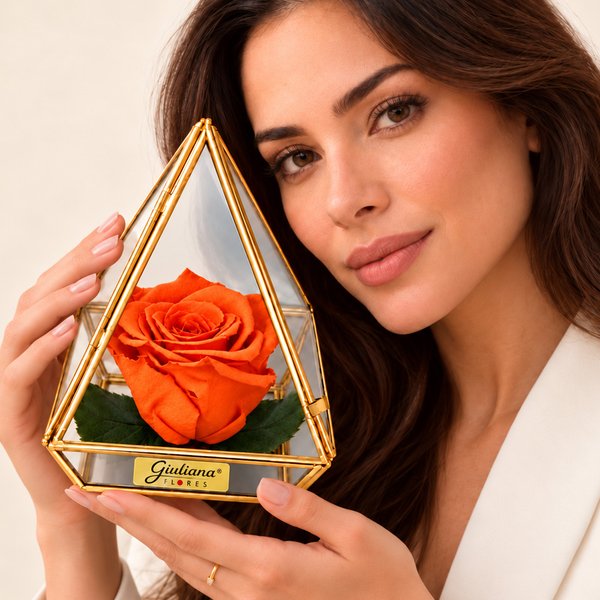 Pirâmide de Rosa Encantada Laranja