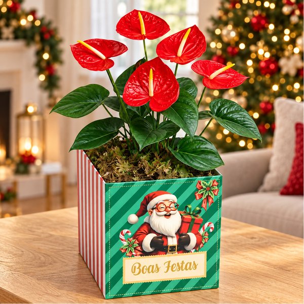 Antúrio Vermelho Plantado no Box Boas Festas