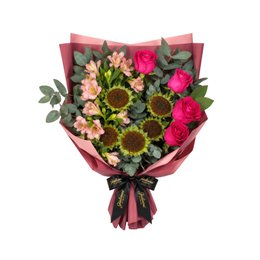 Imagem de Buquê de Girassol e Rosa Pink Pequeno - Eclipse