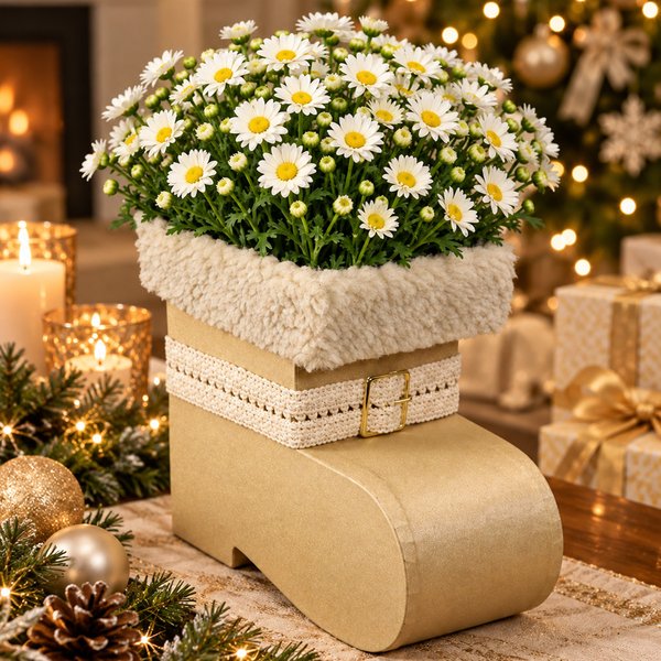 Margaridinha Branca Plantada na Bota do Papai Noel