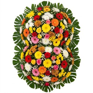 Imagem de Coroa Dupla Luxo Colorida Rosas e Orquideas
