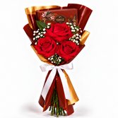 Trio de Rosas Vermelhas com Gypsophila e Bombom Giuliana Flores 3 Und