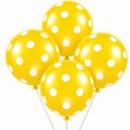 Kit 4 Balões para Festa Amarelos com Bolinhas