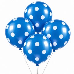Imagem de Kit 4 Balões para Festa Azuis com Bolinhas