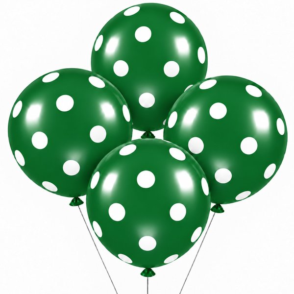 Kit 4 Balões para Festa Verdes com Bolinhas