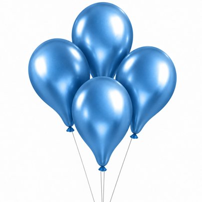 Kit 4 Balões para Festa Azuis Metalizados