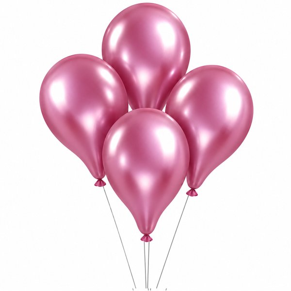 Kit 4 Balões para Festa Rosa Metalizados