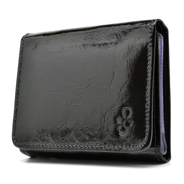Carteira de Couro Menor Hendy Bag Preto Verniz