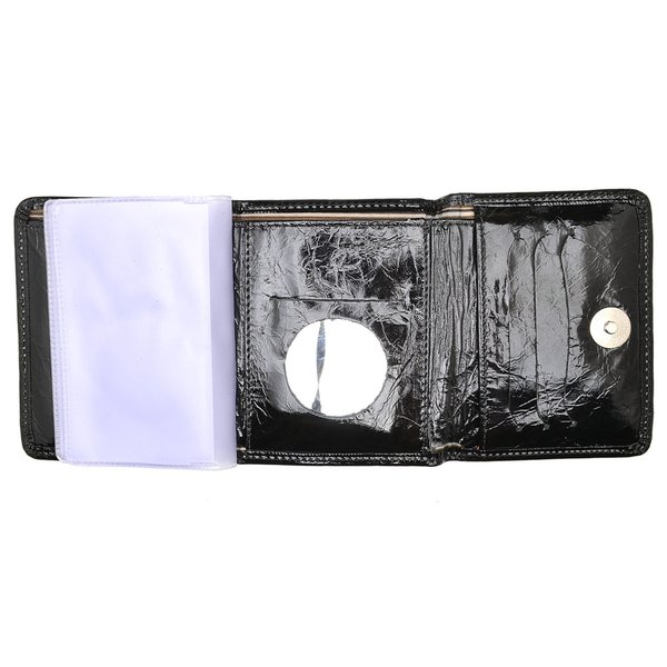 Carteira de Couro Menor Hendy Bag Preto Verniz