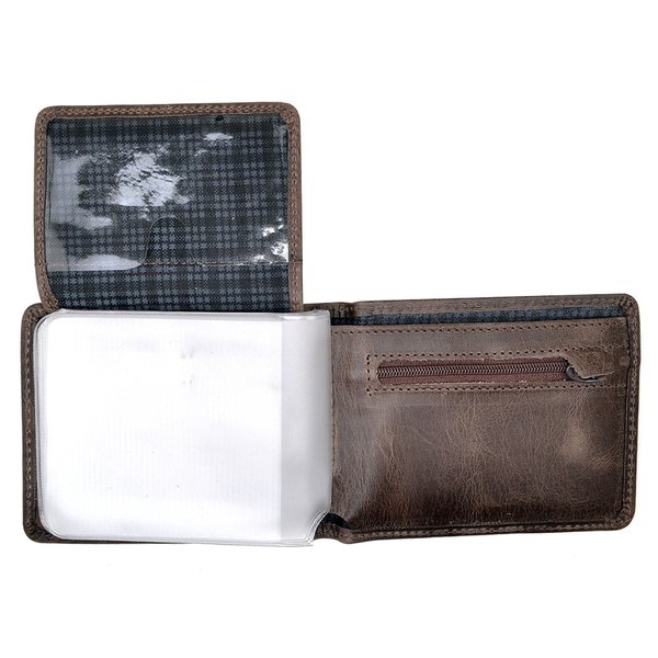 Carteira De Couro Hendy Bag Café para RG