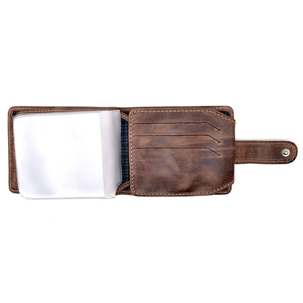 Carteira de Couro Hendy Bag Maior com porta-cheque Caramelo Estonado