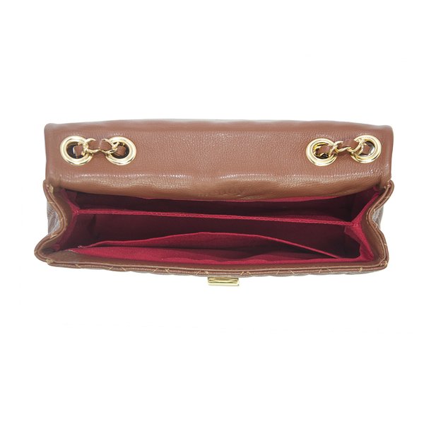 BOLSA TIRACOLO MÉDIA MATELASSÊ COURO CARAMELO HENDY BAG