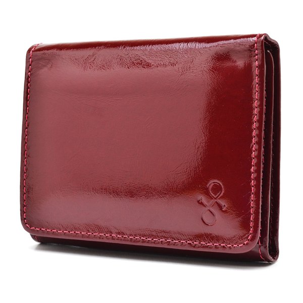 Carteira de Couro Menor Hendy Bag Vermelho Fechado Verniz sem plastico