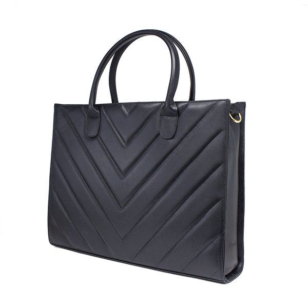 Pasta Executiva para Notebook Preta em Couro Hendy Bag