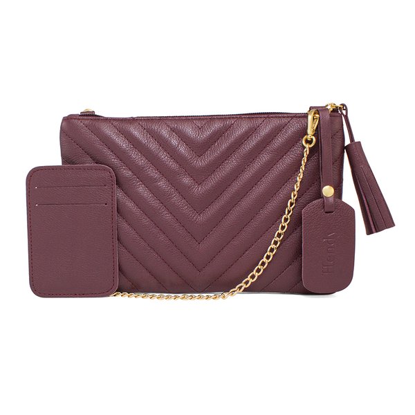 Bolsa Couro Bordo Fina Hendy Bag
