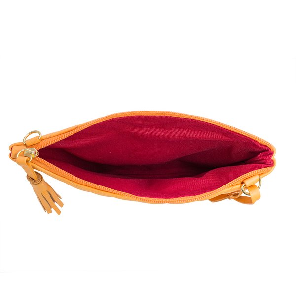 Bolsa Couro Laranja Fina Hendy Bag