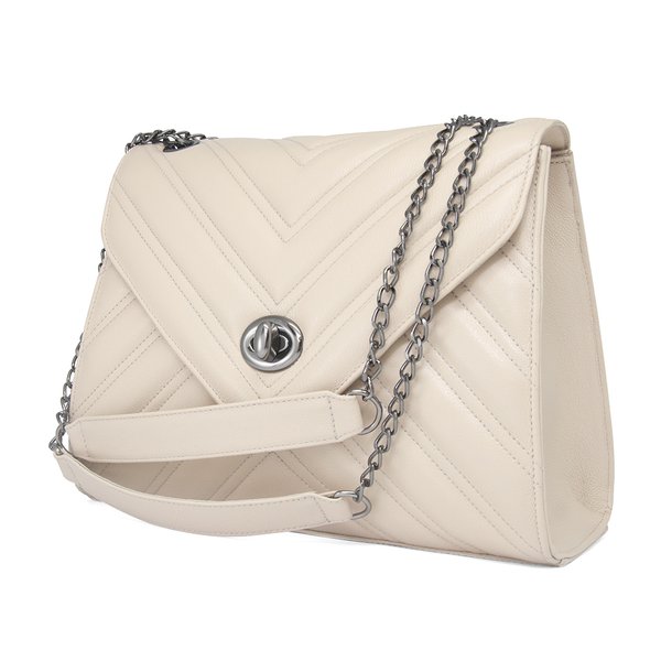 Bolsa grande couro matelasse rosê hendy bag