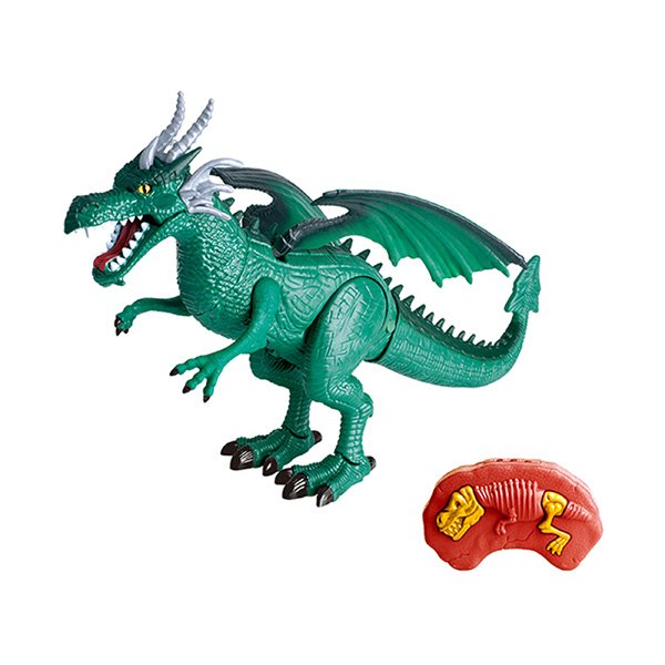 Dragão Solta Fumaça com Som e Controle Remoto - Art Brink - Verde