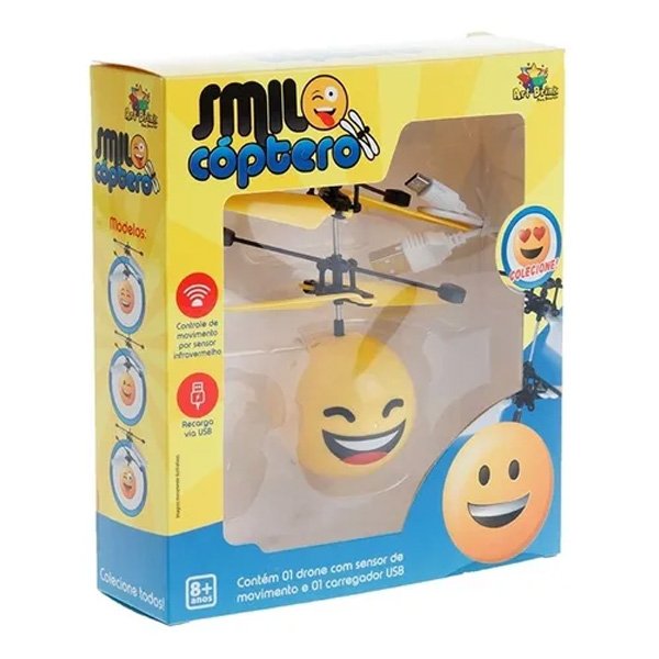 Mini Helicóptero Drone Smile com Sensor - Art Brink