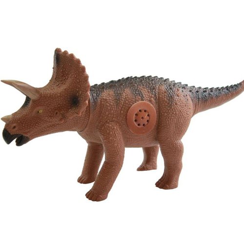 Dinossauro Triceratopo Com Som 6 Peças - Adijomar - Marrom