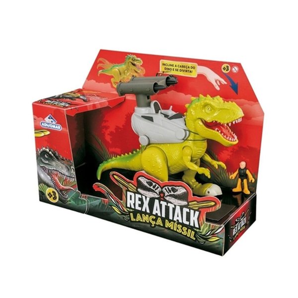 Dinossauro Rex Attack Lança Missil - Adijomar - Verde
