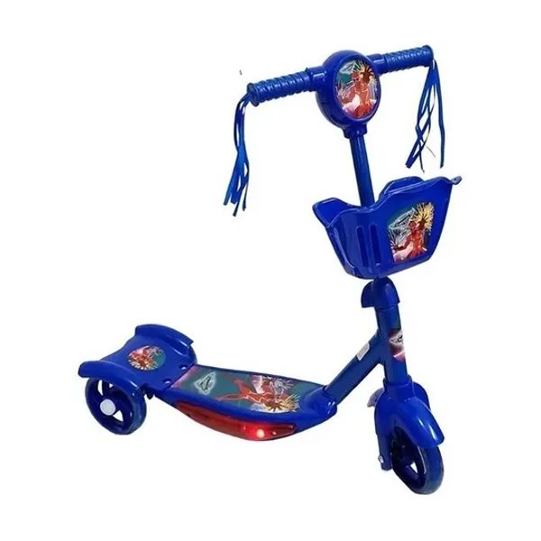 Patinete Scooter com Luz e Som - Art Brink - Azul