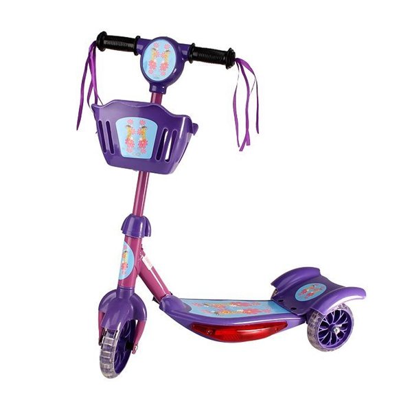 Patinete Scooter com Luz e Som - Art Brink - Roxo