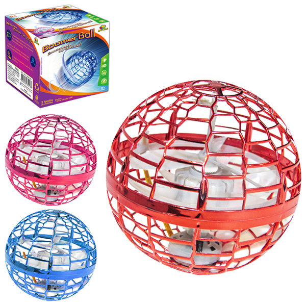 Drone De Brinquedo Boomer Ball Com Led - Art Brink - Vermelho