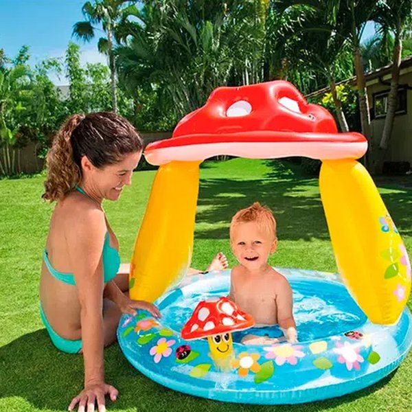 Piscina Cogumelo Divertido 45L com Cobertura - Intex