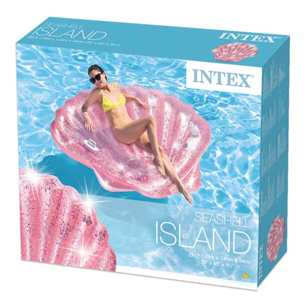 Colchão Inflável Ilha Concha Rosa - Intex