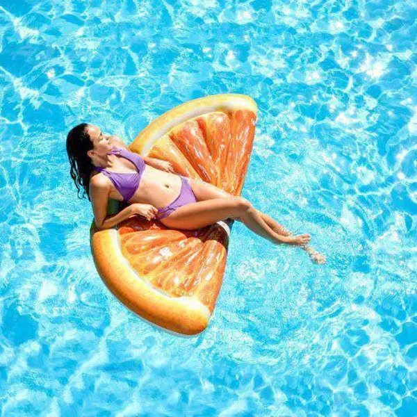 Colchão Inflável para Piscina Laranja - Intex