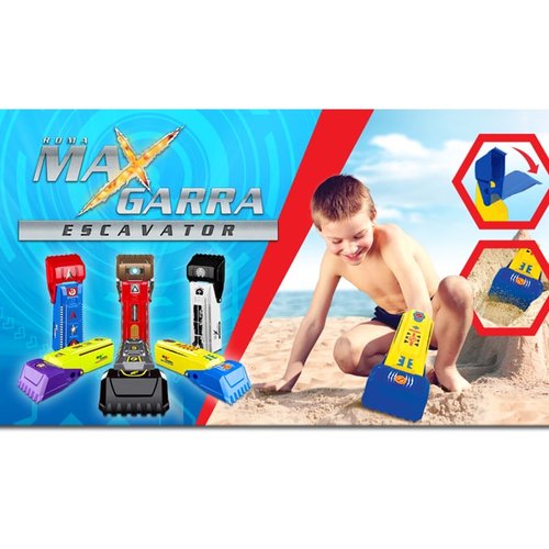 Brinquedo Praia Max Garra Escavator Amarelo e Azul - Roma