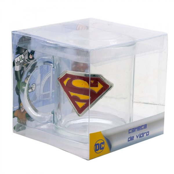 Caneca de Vidro 370ml Brasão Super Homem - Tasco Inport
