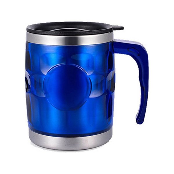 Caneca Térmica de Inox com Tampa para Viagem 450ml - Wellmix - Azul