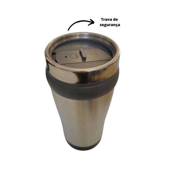 Copo Térmico de Inox 450ml Para Viagem - Wellmix - Cinza