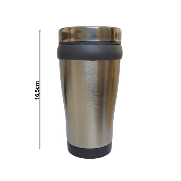 Copo Térmico de Inox 450ml Para Viagem - Wellmix - Cinza