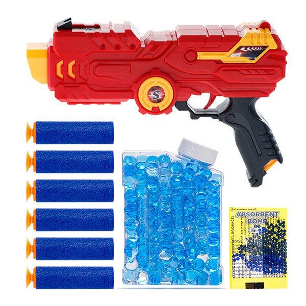 Lançador 2 Em 1 Dart Z Blister com Bolas de Água e 6 Dardos - Art Brink - Vermelho