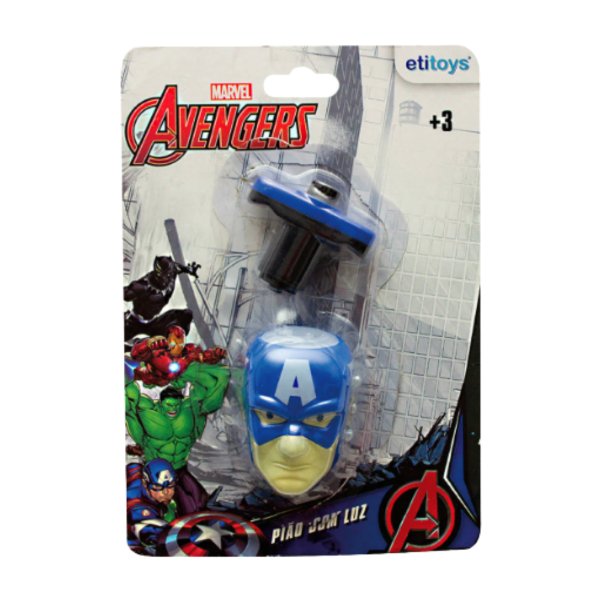 Pião Com Luz Capitão América Avengers - Etitoys