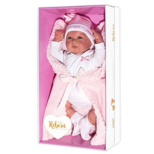 Boneca Bebê Reborn Olhos Abertos 40cm - Baby Brink