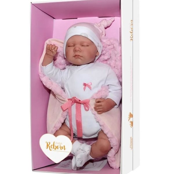 Boneca Bebê Reborn Olhos Fechados 40cm - Baby Brink