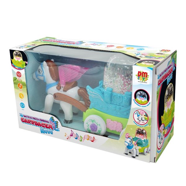 Brinquedo Bate e Volta Musical Carruagem Neve - DM Toys