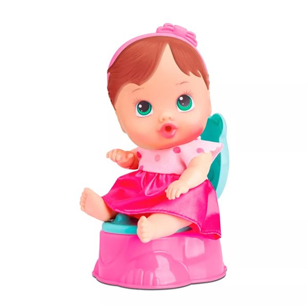 Boneca Little Dolls Faz Xixi Morena - Divertoys