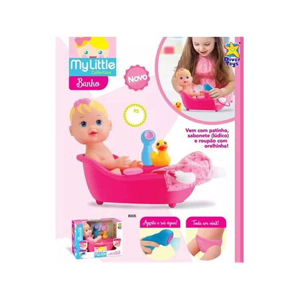 Boneca My Little Collection Banho - Divertoys