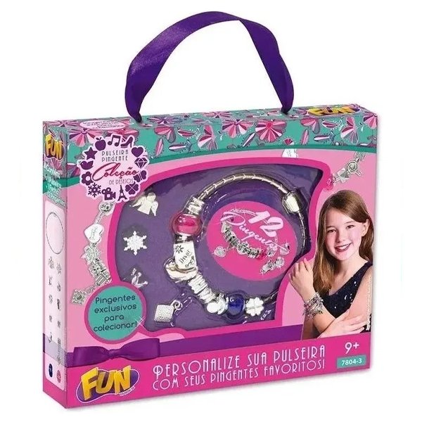 Pulseira com 12 Pingentes Personalizável Coleção de Desejos - Fun