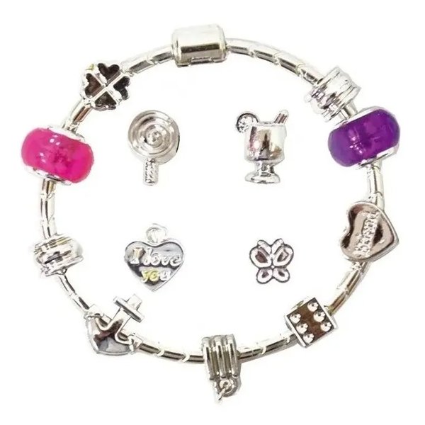 Pulseira com 12 Pingentes Personalizável Coleção de Desejos - Fun