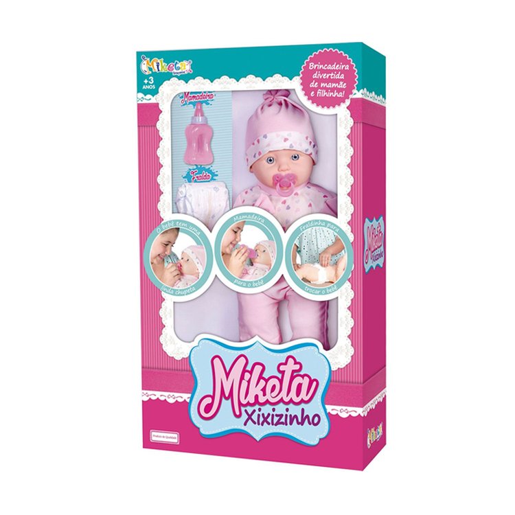 Boneca Little Miketinhas Com Acessórios - Miketa 1352 - Fabrica da Alegria