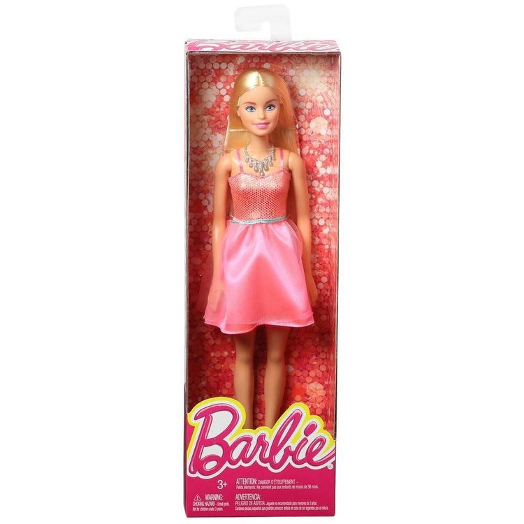 Boneca Barbie Vestido Glitter - Mattel - Laranja